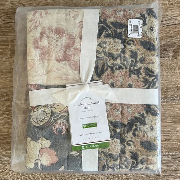 Pottery Barn Other - Pottery Barn Rosalyn Patchwork Pillow Sham Euro 26x26 NWT